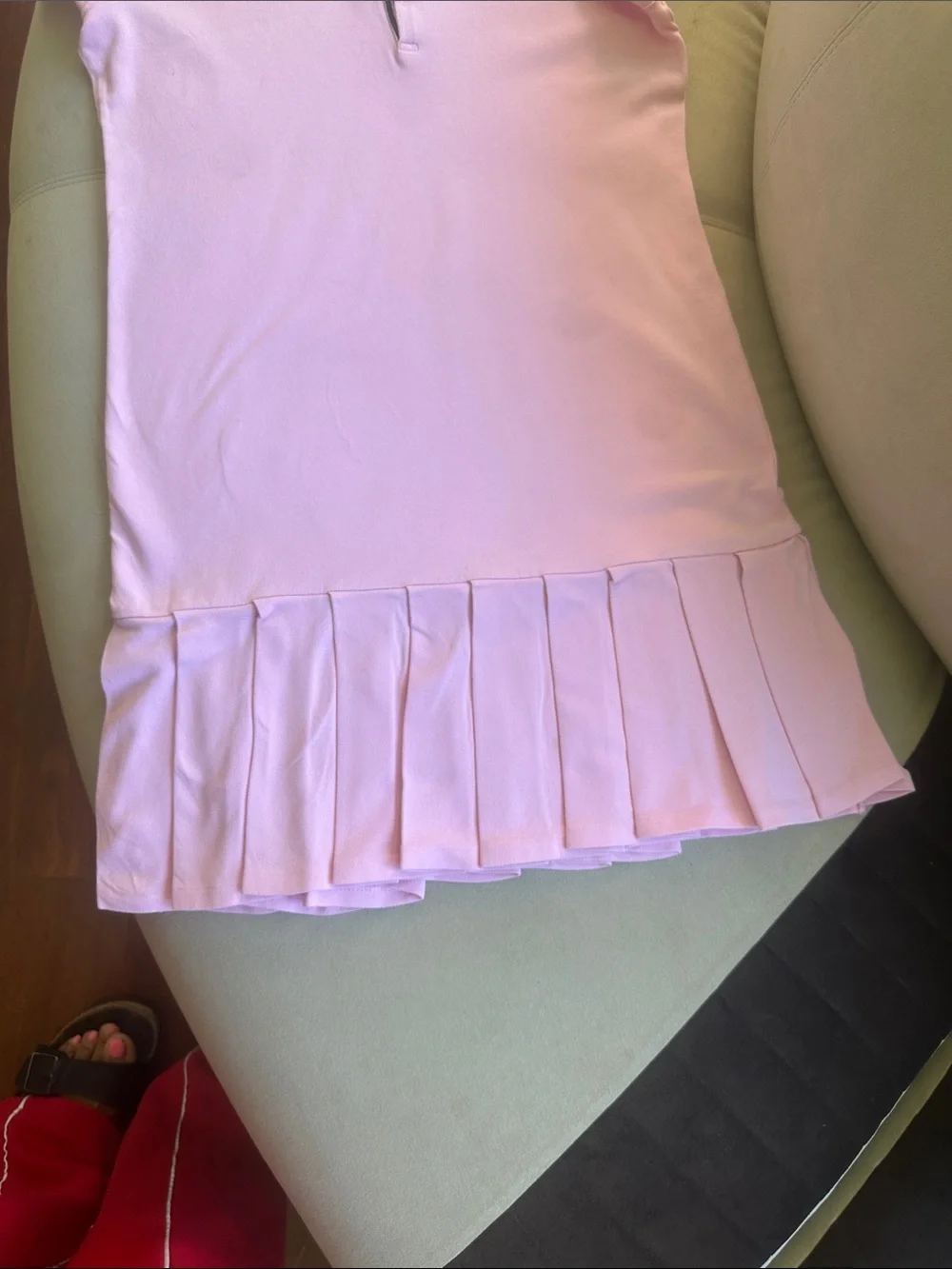 Ralph Lauren Light Pink Girls' Polo Dress with Pleated Hem